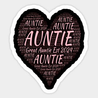 Promoted to Great Auntie Est 2024, Gift for Aunt Sticker